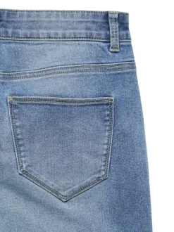 Jean en coton mélangé indigo uni avec une coupe slim et des passants