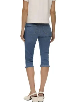 Jean en coton mélangé indigo uni avec une coupe slim et des passants