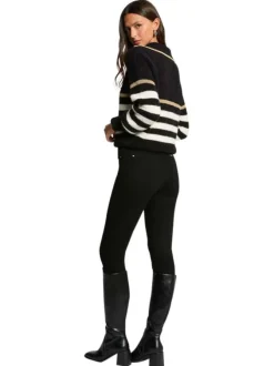 Jean en coton mélangé noir uni avec une coupe slim à zip et à bouton