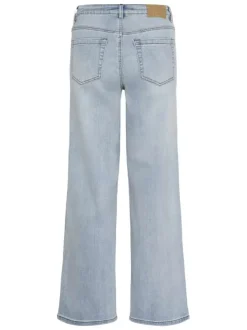 Jean en coton mélangé stone avec une coupe droite et une taille intermédiaire