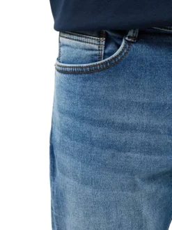 Jean en coton mélangé stone délavé avec 5 poches et une coupe slim