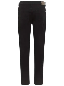 Jean en coton noir uni avec une coupe slim et une taille mi-haute