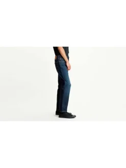 Jean en coton nuit délavé avec une coupe droite et un style 5 poches