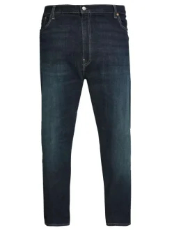Jean en coton nuit délavé avec une coupe droite et un style 5 poches