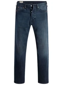Jean 501 en coton nuit uni avec fermeture à boutons et une coupe regular fit