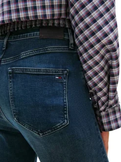 Jean en coton nuit uni avec une coupe bootcut à zip et à bouton