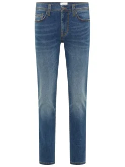 Jean en coton stone avec une coupe slim et des passants pour ceinture