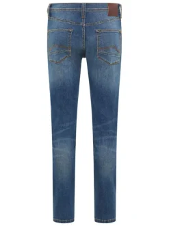 Jean en coton stone avec une coupe slim et des passants pour ceinture