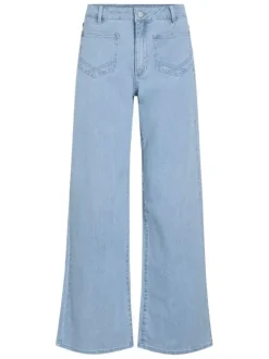 Jean en coton stone uni avec une coupe bootcut à bouton et zip