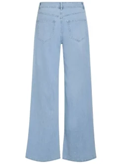 Jean en coton stone uni avec une coupe bootcut à bouton et zip