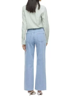Jean en coton stone uni avec une coupe bootcut à bouton et zip