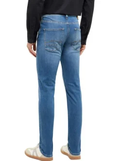Jean en coton stone uni avec une coupe slim à zip et à bouton