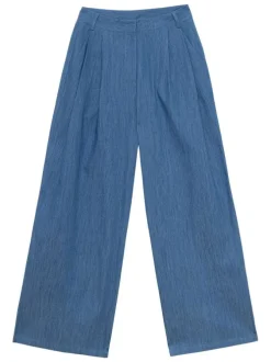 Jean en coton stone uni pourvu de passants pour la ceinture