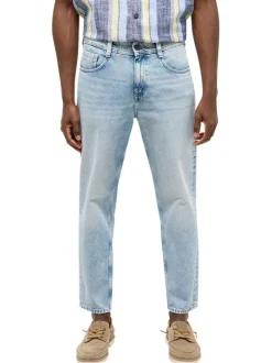 Jean en coton stone uni pourvu d'une coupe bootcut et de multiples poches