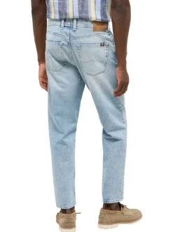 Jean en coton stone uni pourvu d'une coupe bootcut et de multiples poches