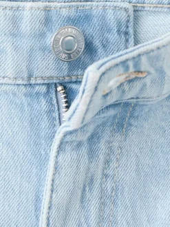 Jean en coton stone uni pourvu d'une coupe bootcut et d'une taille haute