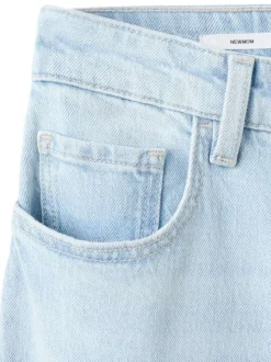 Jean en coton stone uni pourvu d'une coupe bootcut et d'une taille haute