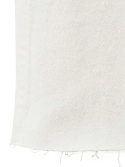 Jean en lin blanc uni avec une coupe bootcut et des poches raglan à l'avant