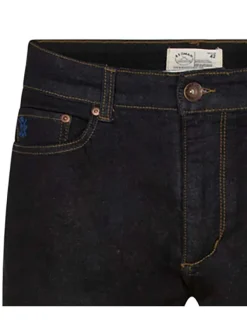Jean Fredo brut grande taille en coton uni coupe slim avec 5 poches