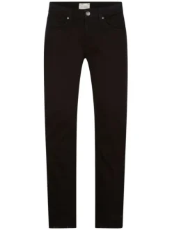 Jean Fredo noir en coton uni coupe slim avec 5 poches