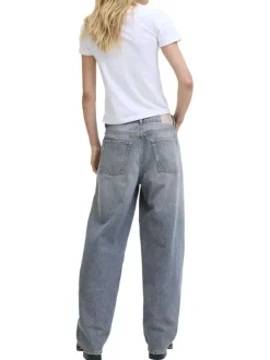 Jean Fuji Barrel en coton biologique bleu pourvu d'une coupe large