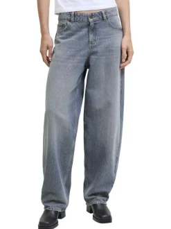 Jean Fuji Barrel en coton biologique bleu pourvu d'une coupe large