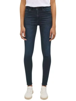Jean Georgia en coton bleu nuit délavé à coupe super skinny et 5 poches