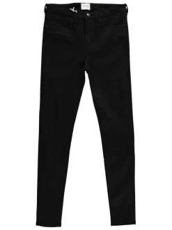 Jean Georgia en coton mélangé noir à coupe super skinny avec surpiqûres noires