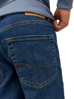 Jean Glenn Regular en coton mélangé indigo uni coupe regular fit