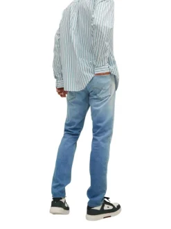 Jean Glenn stone uni avec une coupe slim et 3 poches à l'avant