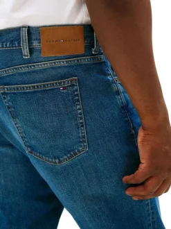 Jean grande taille en coton bleu uni coupe regular intermédiaire