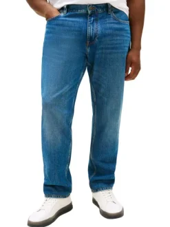 Jean grande taille en coton bleu uni coupe regular intermédiaire