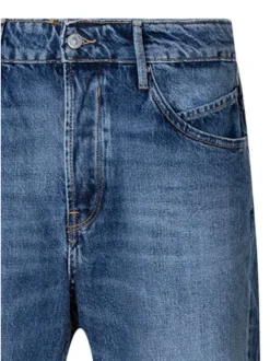 Jean Hobo Anton en coton bleu uni pourvu de multiples poches