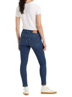 Jean 711™ indigo effet délavé à coupe skinny et taille haute