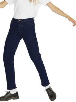 Jean indigo en coton biologique uni coupe régular avec 5 poches