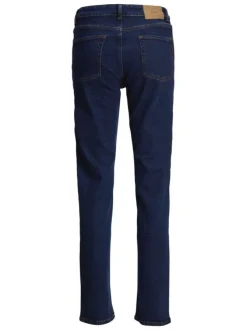 Jean indigo en coton biologique uni coupe régular avec 5 poches
