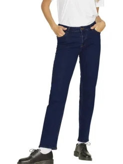 Jean indigo en coton biologique uni coupe régular avec 5 poches