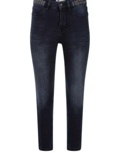 Jean indigo pour femme effet délavé et froissé coupe slim NOEMY