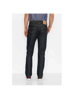Jean 501 jean en coton uni avec une coupe droite et patch de la marque