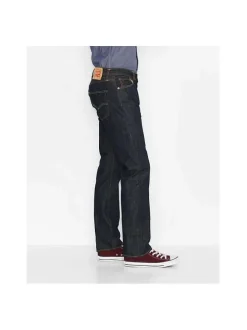 Jean 501 jean en coton uni avec une coupe droite et patch de la marque