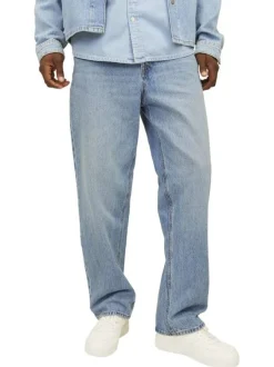 Jean Jjialex Jjoriginal Am 337 Noos en coton stone uni à coupe large