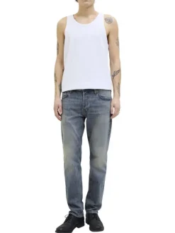 Jean Jjimike Jjoriginal Sbd 556 Noos en coton bleu uni avec une coupe droite