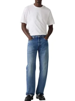 Jean 501® Levi'S ® Original en coton bleu ciel délavé avec une coupe droite