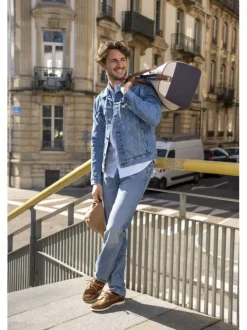Jean 501® Levi'S® Original en coton bleu denim avec une coupe droite