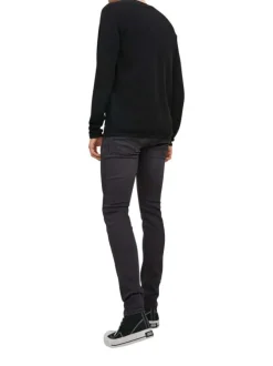 Jean Liam noir avec une coupe skinny et 2 poches plaquées à l'arrière