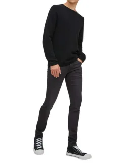 Jean Liam noir avec une coupe skinny et 2 poches plaquées à l'arrière