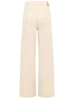 Jean Luise en coton écru avec une coupe bootcut et fermeture zippée L34