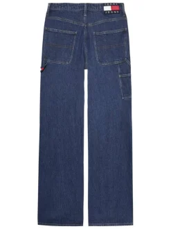 Jean Mia indigo en coton avec une coupe droite et des passants à la taille