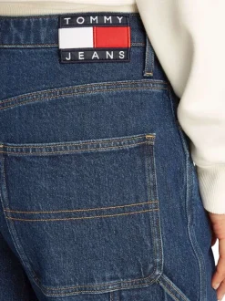 Jean Mia indigo en coton avec une coupe droite et des passants à la taille