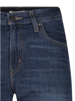 Jean Middy Loose Boot en coton indigo avec une coupe droite